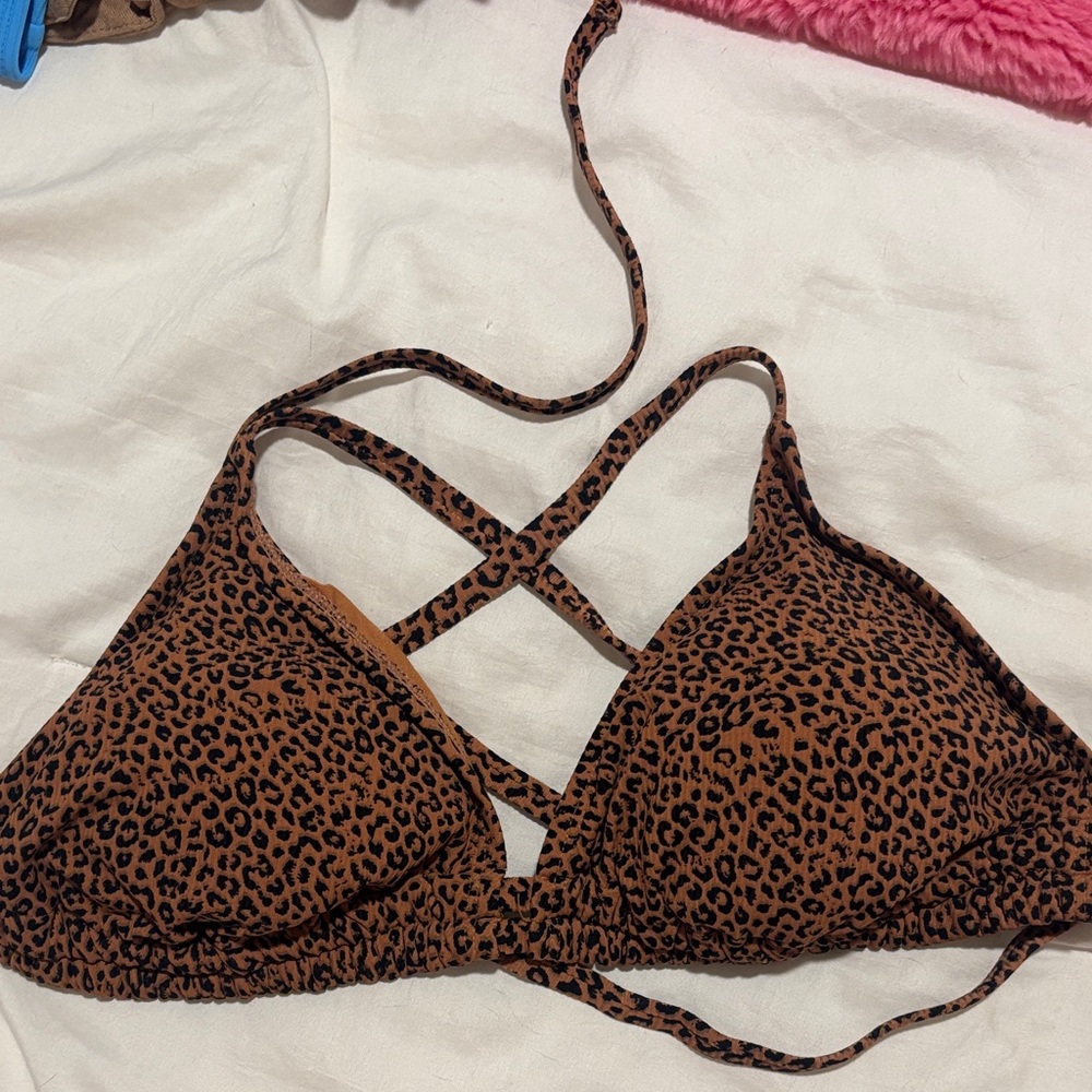 Xhilaration Leopard Print Bikini Top